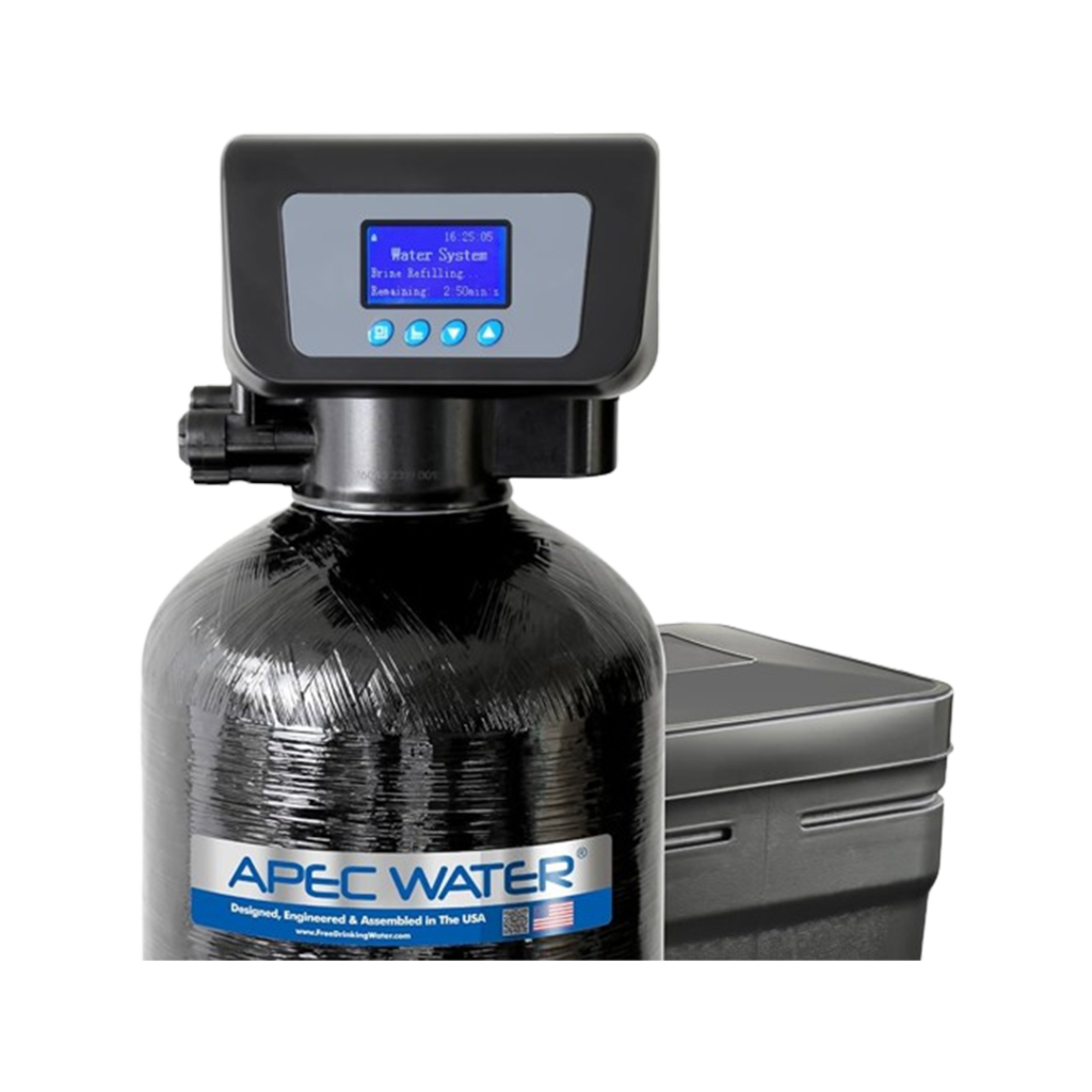 The APEC Water Softener HE-30-FG offers superior water softening and filtration capabilities, providing the best water treatment for your home needs.