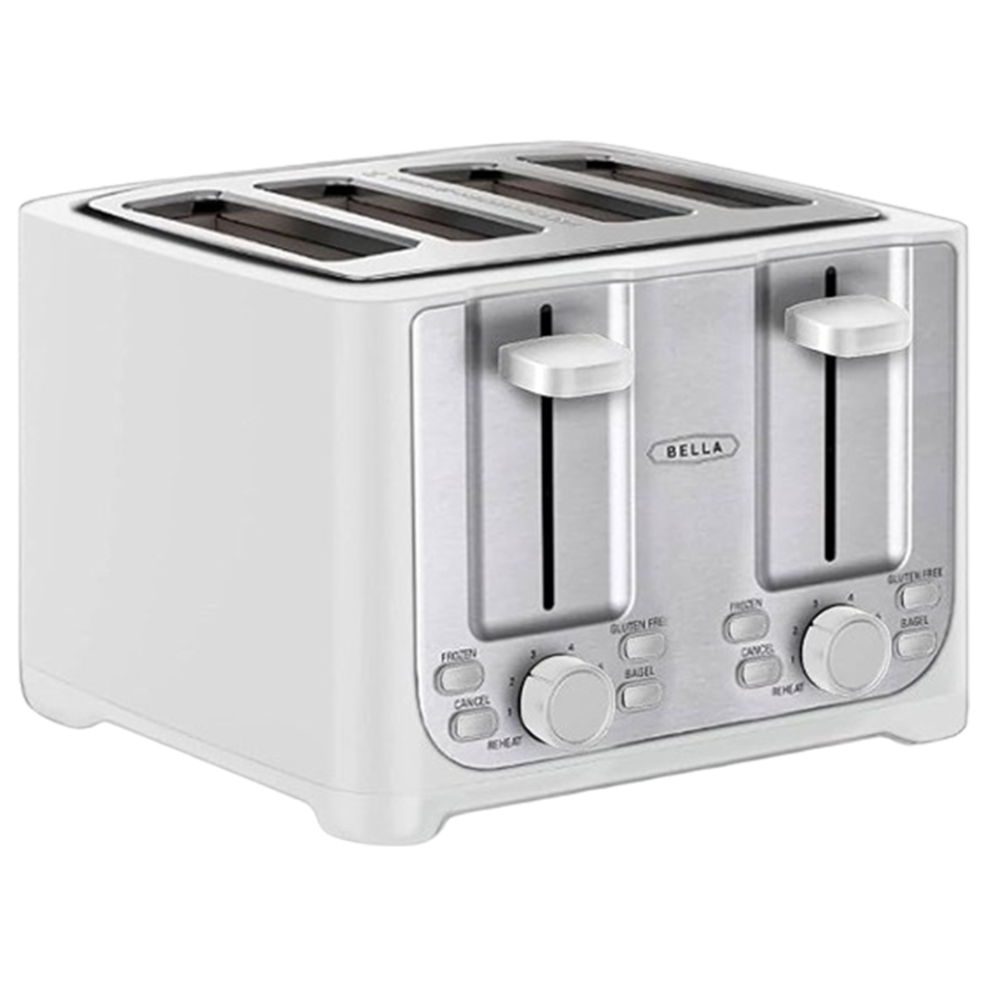 The Bella 4-Slice Toaster in classic white combines style with functionality, providing the best toaster experience for a family at an affordable price.