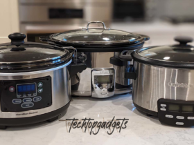A lineup of the best quart slow cookers from Hamilton Beach, Magic Mill, and Cuisinart, showcasing a variety of styles and functions for home chefs.