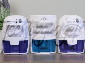 A lineup of the best dehumidifiers for small bathrooms, featuring models like Eva-Dry, Pro Breeze, and Whirlpool, all designed for effective moisture control.