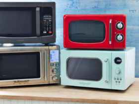A vibrant selection of the best microwave and oven combinations, with models from Toshiba and others, showcasing a variety of designs and colors for every kitchen style.