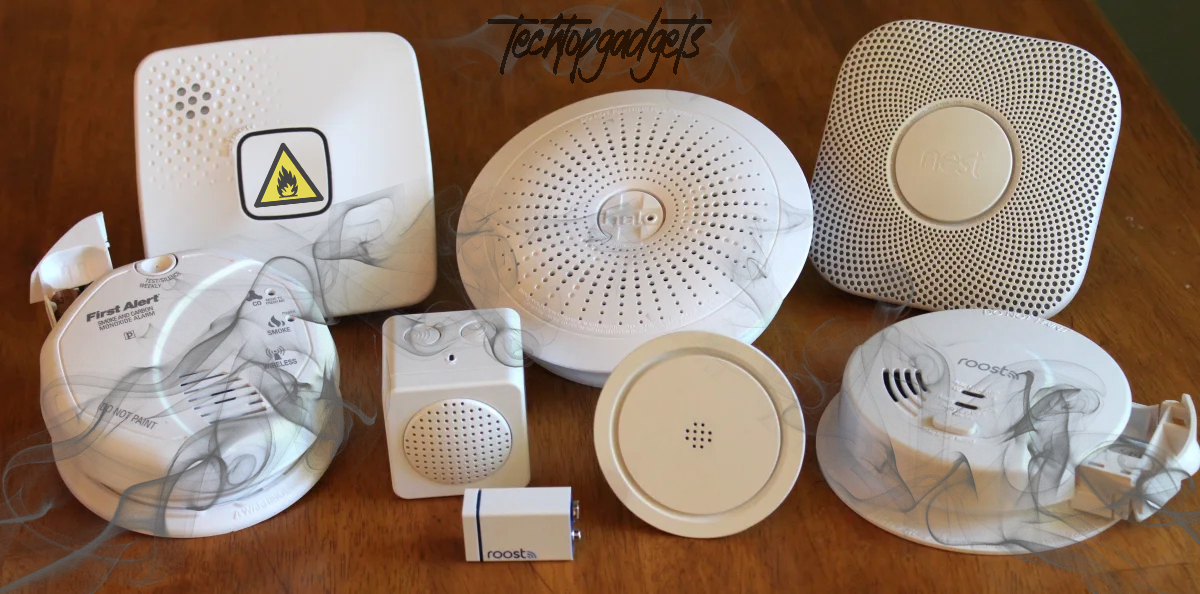 A collection of various models of smoke and carbon monoxide alarms, including the best smoke and CO detectors from brands like First Alert and Kidde, ensuring optimal home safety.