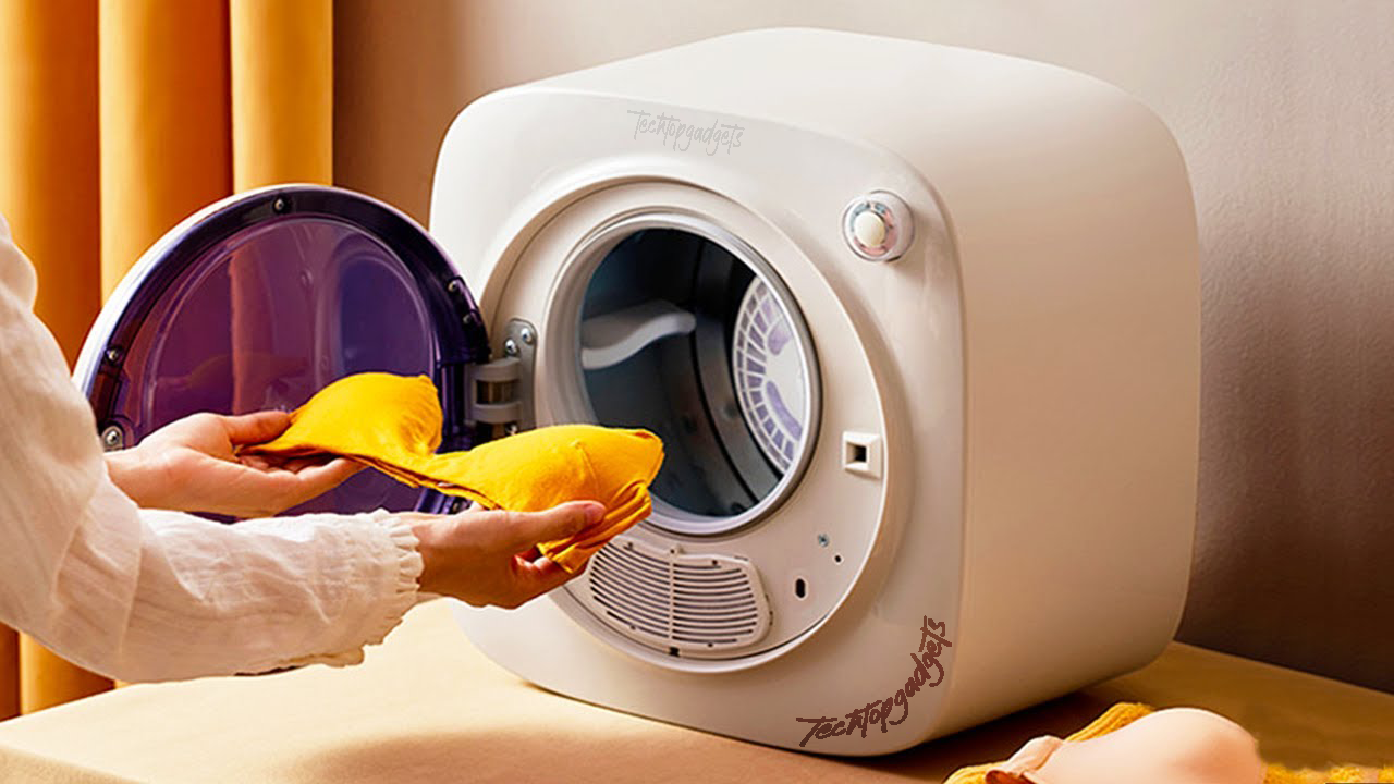 This washing machine, with its unique round shape and convenient top-loading feature, is perfect for small spaces and offers an efficient solution for washing comforters and other bulky items.