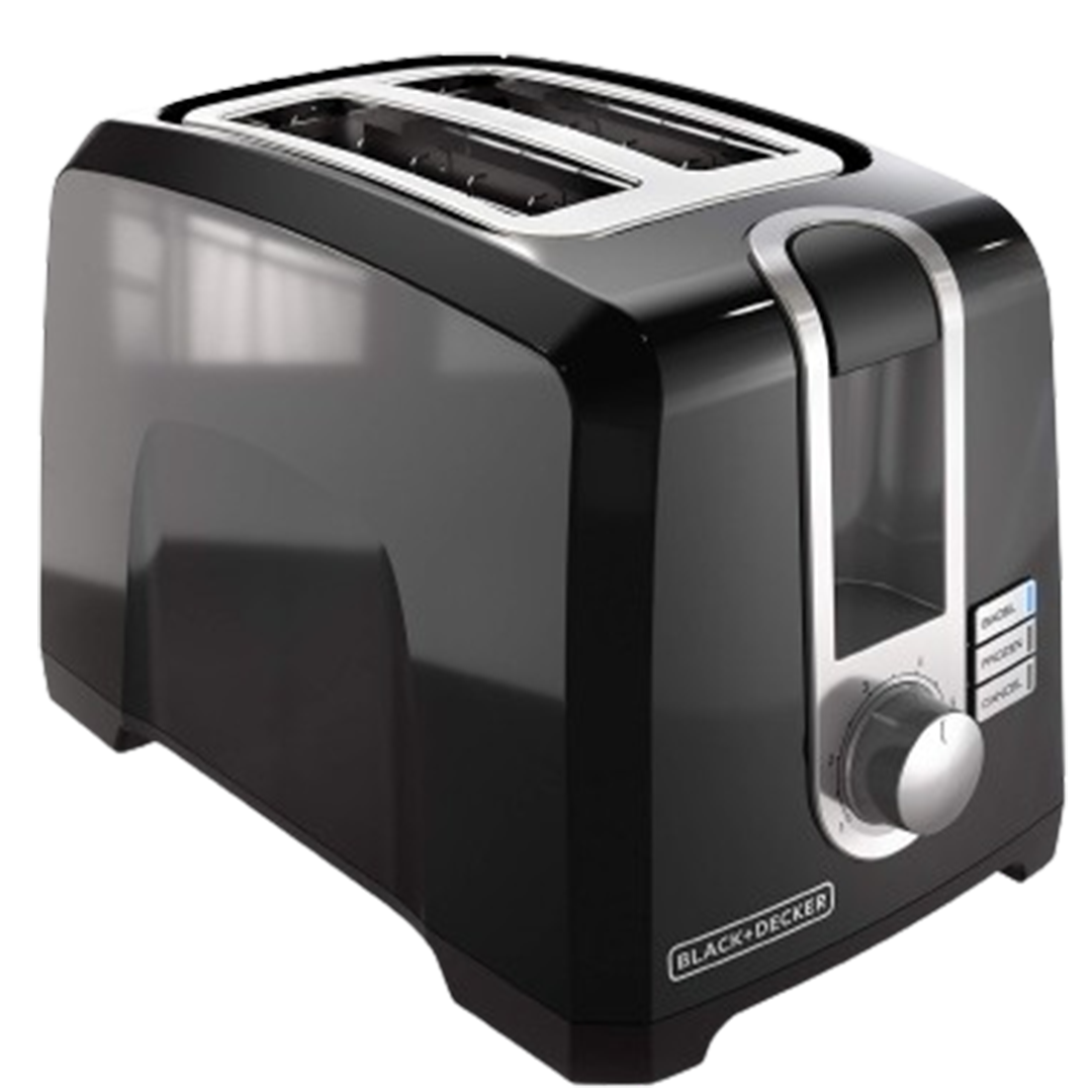The Black+Decker 2-Slice Toaster features bread slices, emphasizing its status as the best toaster for achieving an even toast with each use.