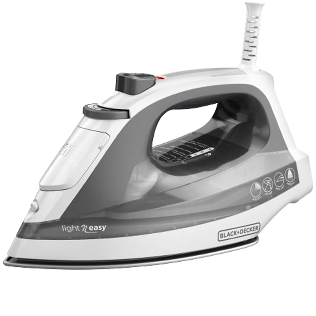 Packaging for the BLACK+DECKER IR1020S Steam Iron, emphasizing its key features as one of the best steam irons for quilting.