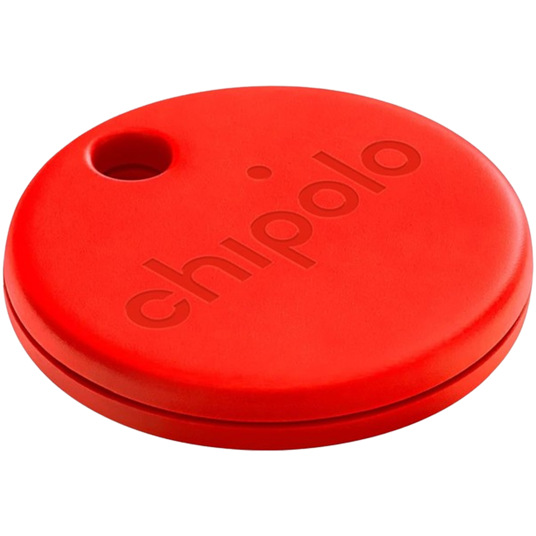 The Chipolo One in red, a leading Bluetooth tracking device designed to work seamlessly with Android, offering a convenient way to track your keys.