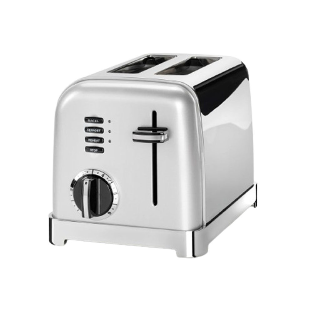 The Cuisinart CPT-160 2-Slice Toaster in brushed stainless steel offers a sophisticated design with user-friendly features, making it the best affordable toaster for style-conscious consumers.