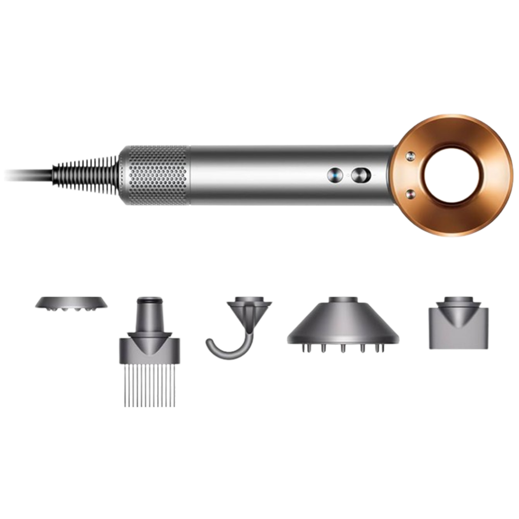 The Dyson Supersonic Hair Dryer, with its unique design, is the best ceramic hair dryer for fine hair, ensuring fast and controlled styling.