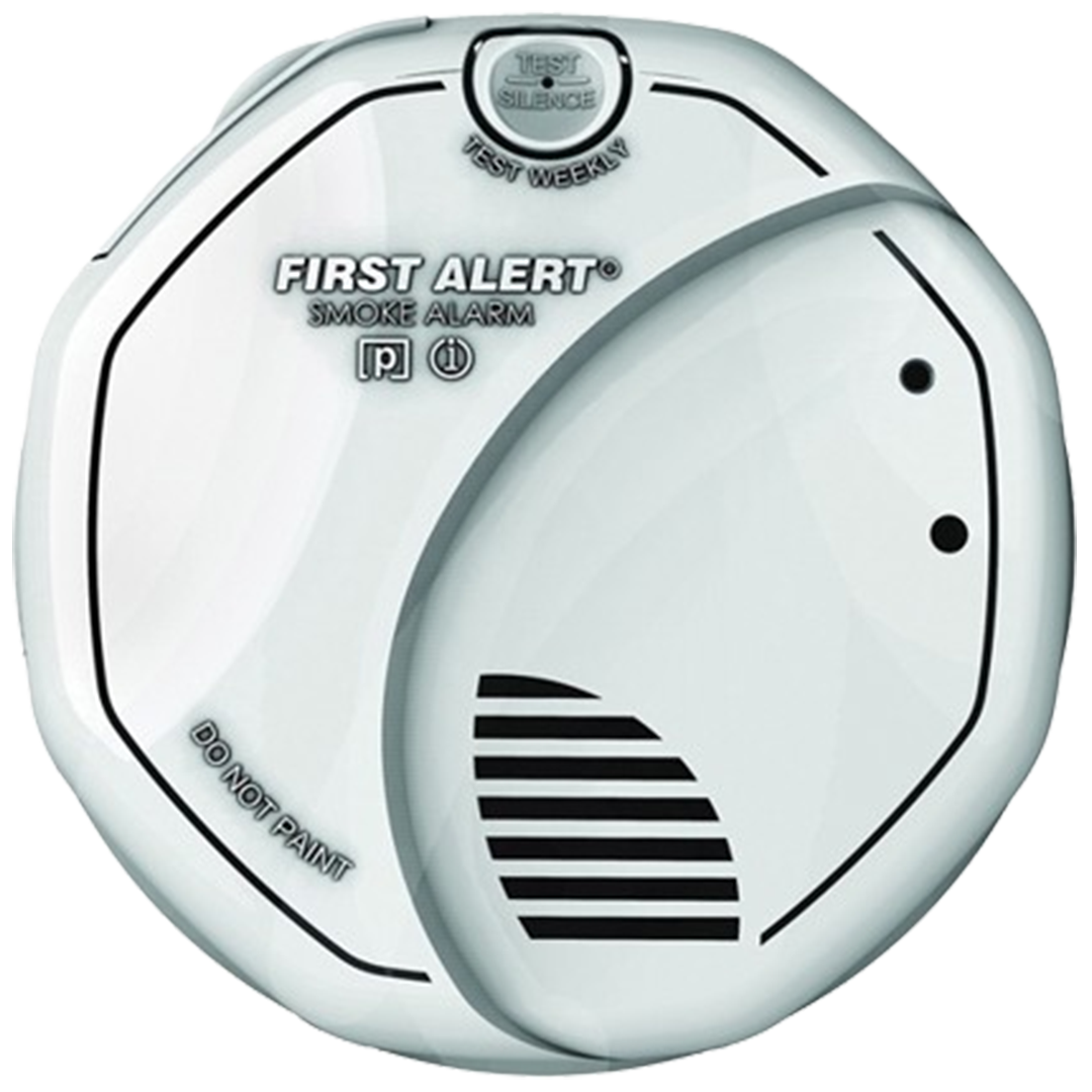 Image of the First Alert 3120B, a top-tier smoke and CO detector with dual sensors and a test button, designed for weekly testing to ensure home safety.
