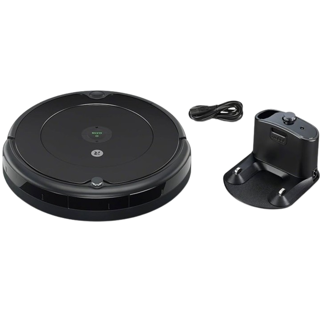 The iRobot Roomba 692 robot vacuum, displaying its classic circular design and central control panel, provides reliable mapping technology for budget-conscious consumers.