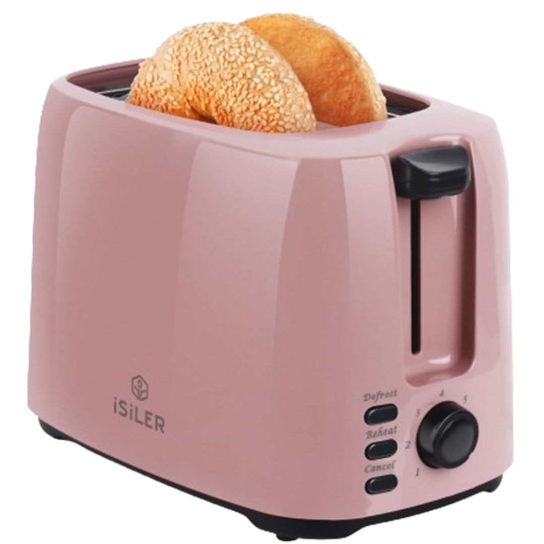 Bring a gentle elegance to your breakfast table with the iSiLER 2-slice toaster in a delicate rose hue, hailed as the best cheapest toaster for tasteful homemakers.