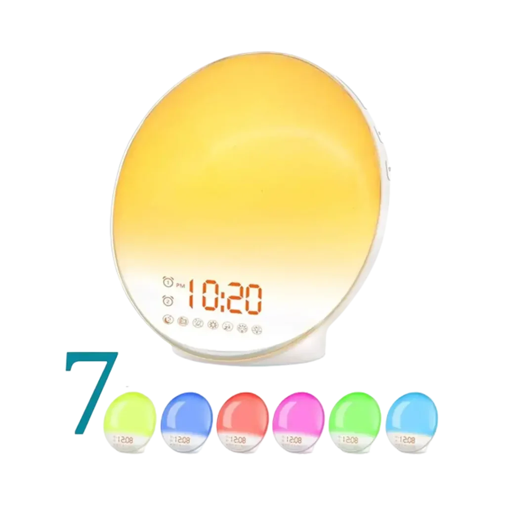 JALL Wake Up Light, the best sunrise alarm clock with a color-changing interface that mimics the sunrise, offers a natural way to wake up.