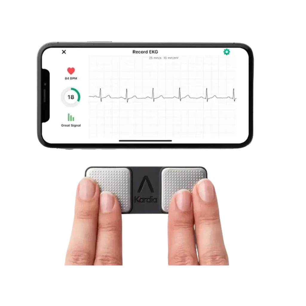 The KardiaMobile Personal EKG stands out as a best wearable heart rate monitor with EKG capabilities for personal health tracking.