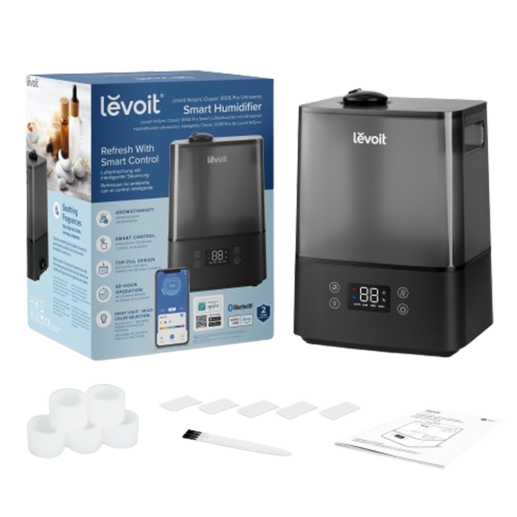 The Levoit Classic 300S is a smart humidifier for plants, ranking as one of the best plant humidifiers with app connectivity for ease of use.