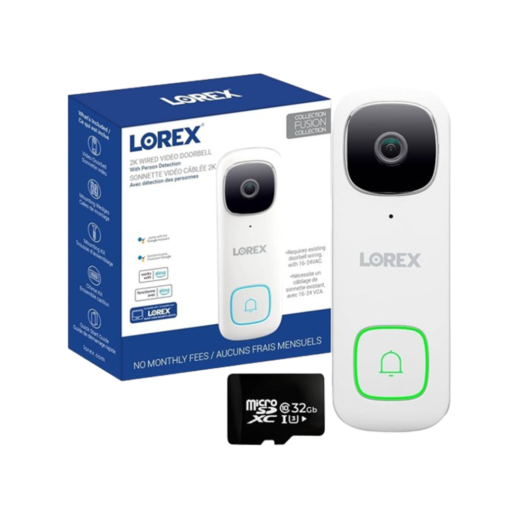 The Lorex 2K Wired Video Doorbell is a top contender for the best smart doorbell without subscription, offering 2K video resolution and person detection with no monthly fees.