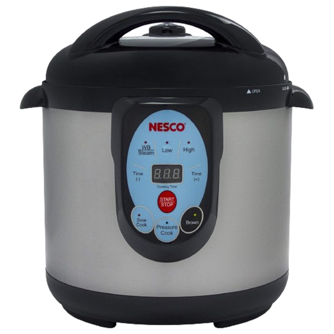 Explore the possibilities with the Nesco Electric Pressure Cooker, a top contender for the best electric pressure cooker for canning, equipped with a variety of features to streamline your canning process.