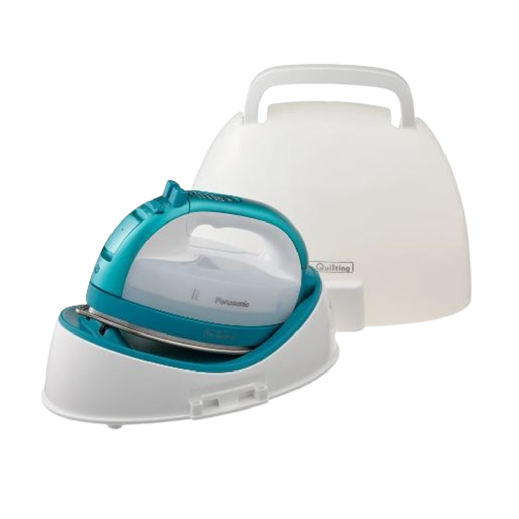 The Panasonic Cordless NI-QL1000G Iron offers freedom of movement, essential for quilting, and is considered one of the best steam irons for the craft.