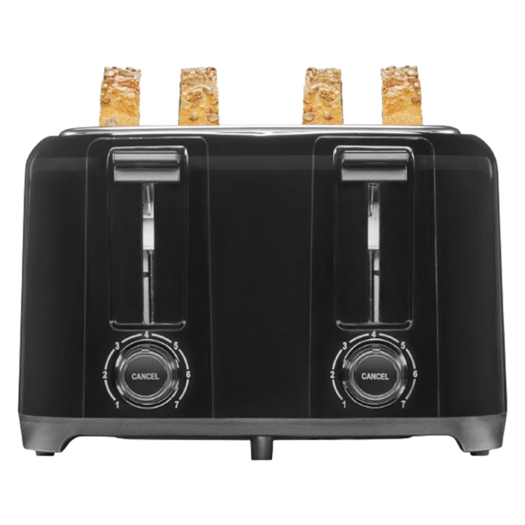 The Proctor Silex 4-Slice Toaster in a classic black finish delivers reliable performance, earning its place as the best affordable toaster for everyday use.