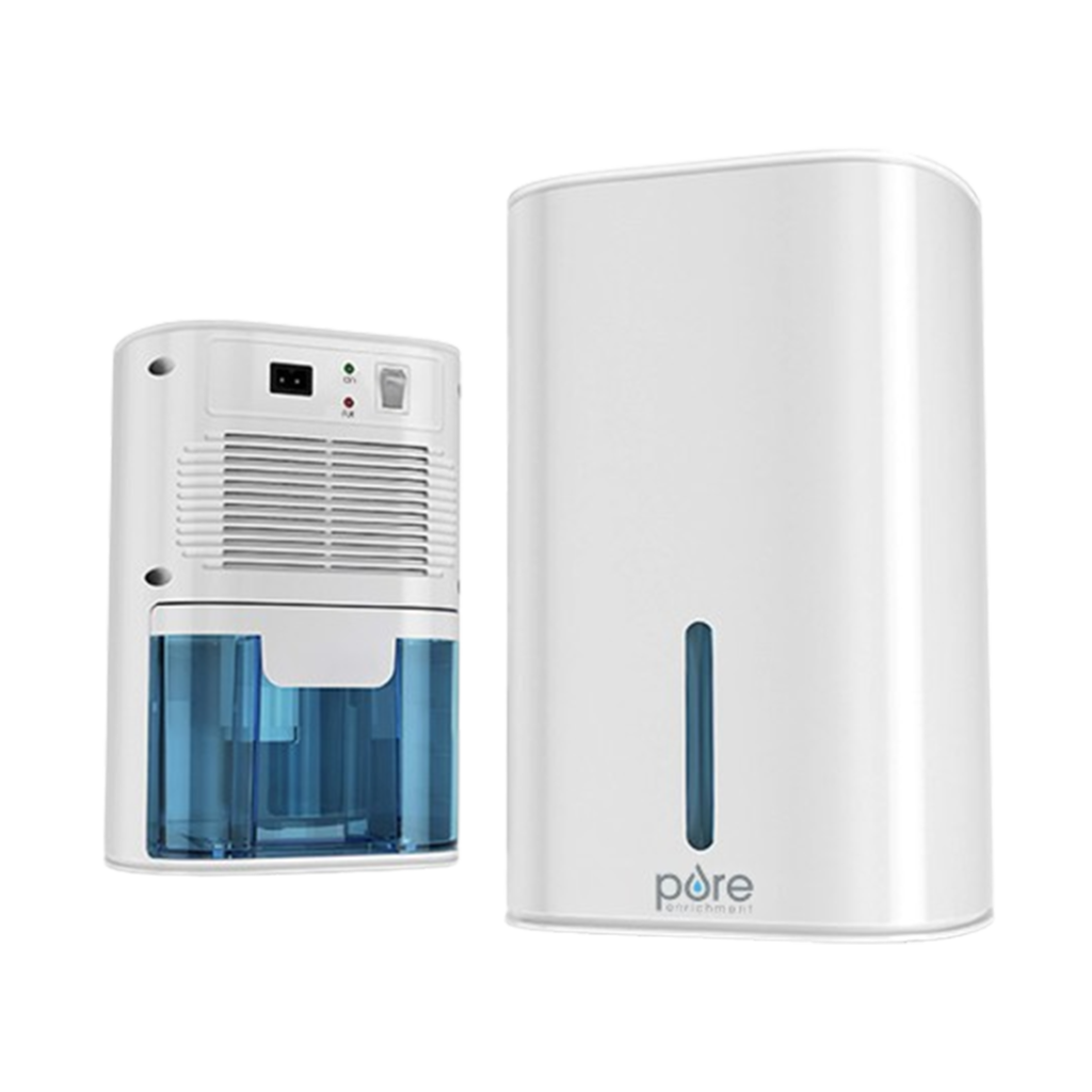 Pure Enrichment’s PureDry Deluxe Dehumidifier, perfect for camper settings, ranks as one of the best dehumidifiers for its sleek design and effective moisture removal.