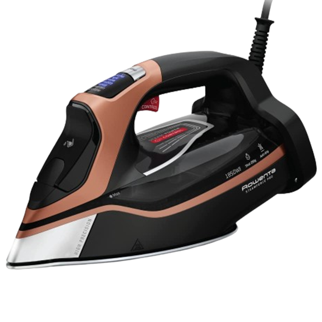 The copper-tone Rowenta Steam Force Pro DW9540 steam iron combines power with style, making it one of the best steam irons for quilting.