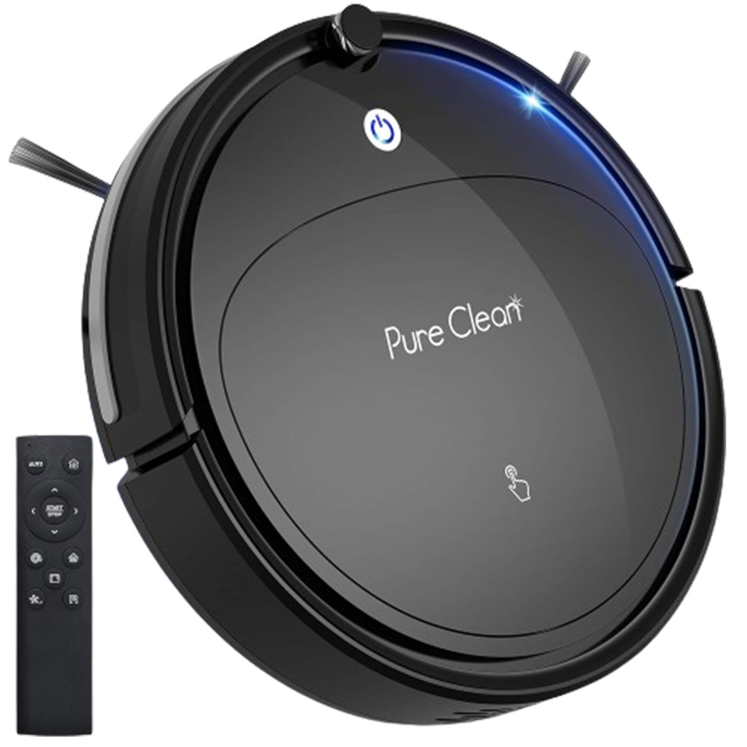 The SereneLife Robot Vacuum in a sleek black and blue design, equipped with a remote, represents the top budget choice for consumers needing efficient mapping in a robot vacuum.