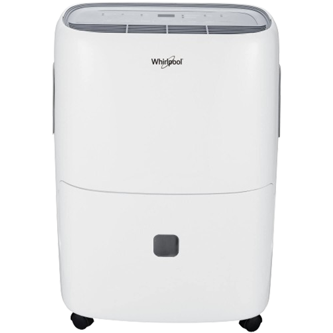 The Whirlpool 40-Pint Dehumidifier stands out as a potent candidate for the best dehumidifier for small bathroom spaces with its robust performance.