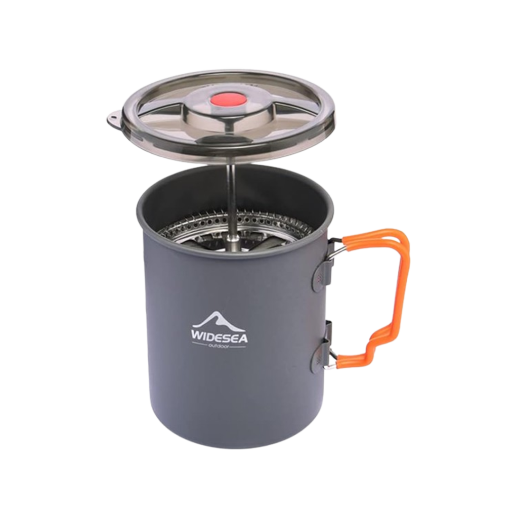 Widesea Camping Coffee Pot, a reliable best backpacking coffee maker, with a practical design for outdoor coffee brewing.