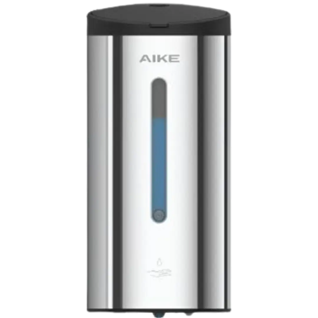 The AIKE automatic soap dispenser, one of the best-rated, with its sleek design and visible soap level.