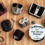 A collection of the best foot and leg massagers for circulation as curated by TechTopGadgets, displayed on a wooden floor, showcasing diverse models and brands for optimal health benefits.