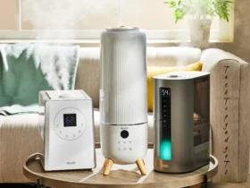 A collection of the best humidifiers for nosebleeds showcased in a cozy living space, providing moisture-rich air for comfort and health.