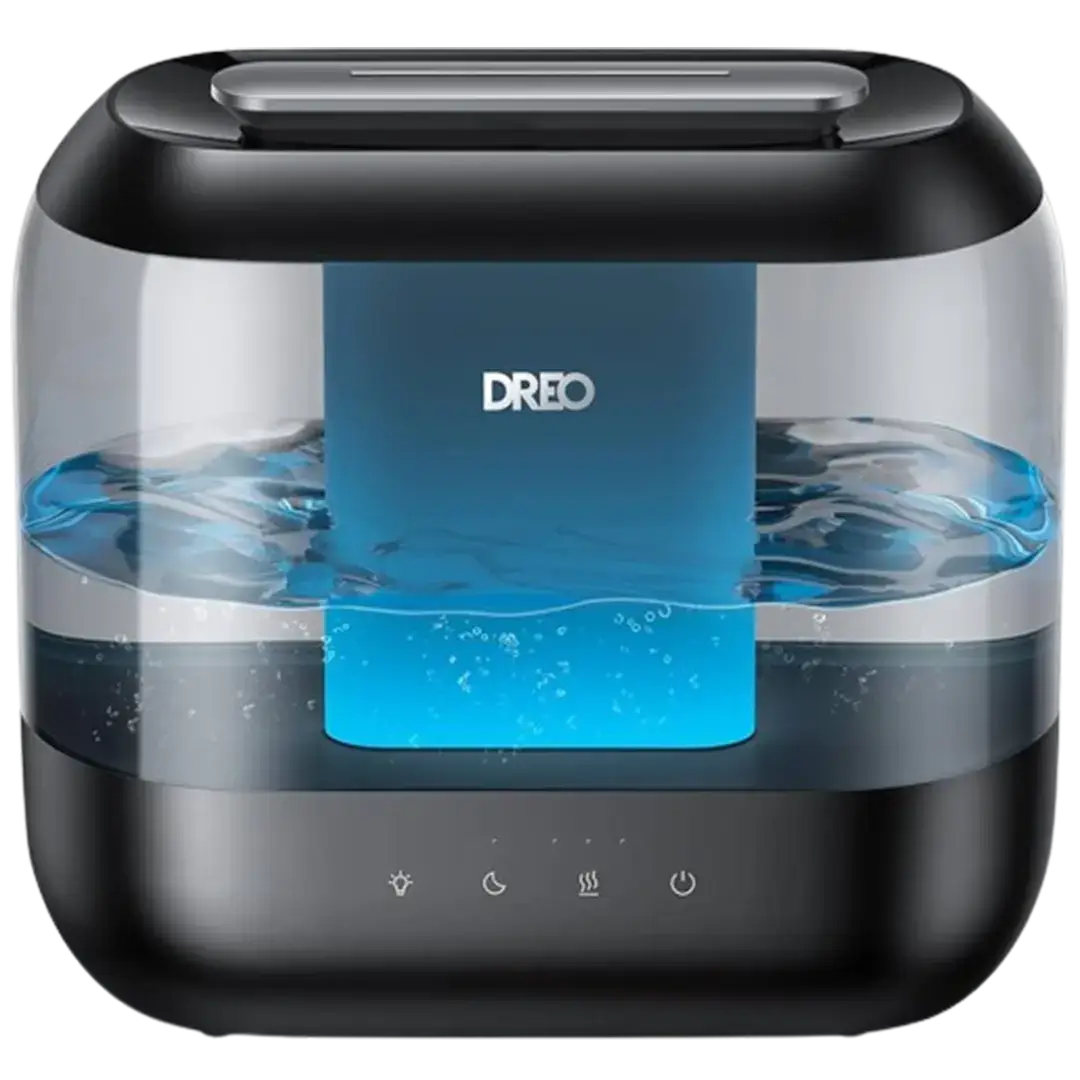 The Dreo 4L Smart Humidifier enhances indoor air quality, making it the best humidifier for managing nosebleeds with its intelligent controls.
