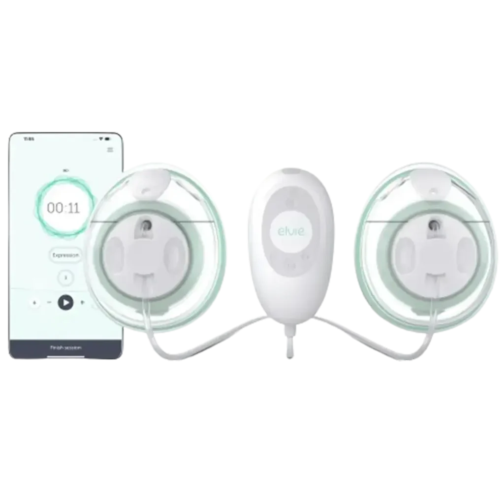 This image presents the Elvie Stride, a highly customizable and best affordable wearable breast pump designed for modern mothers who value comfort, efficiency, and ease of use.