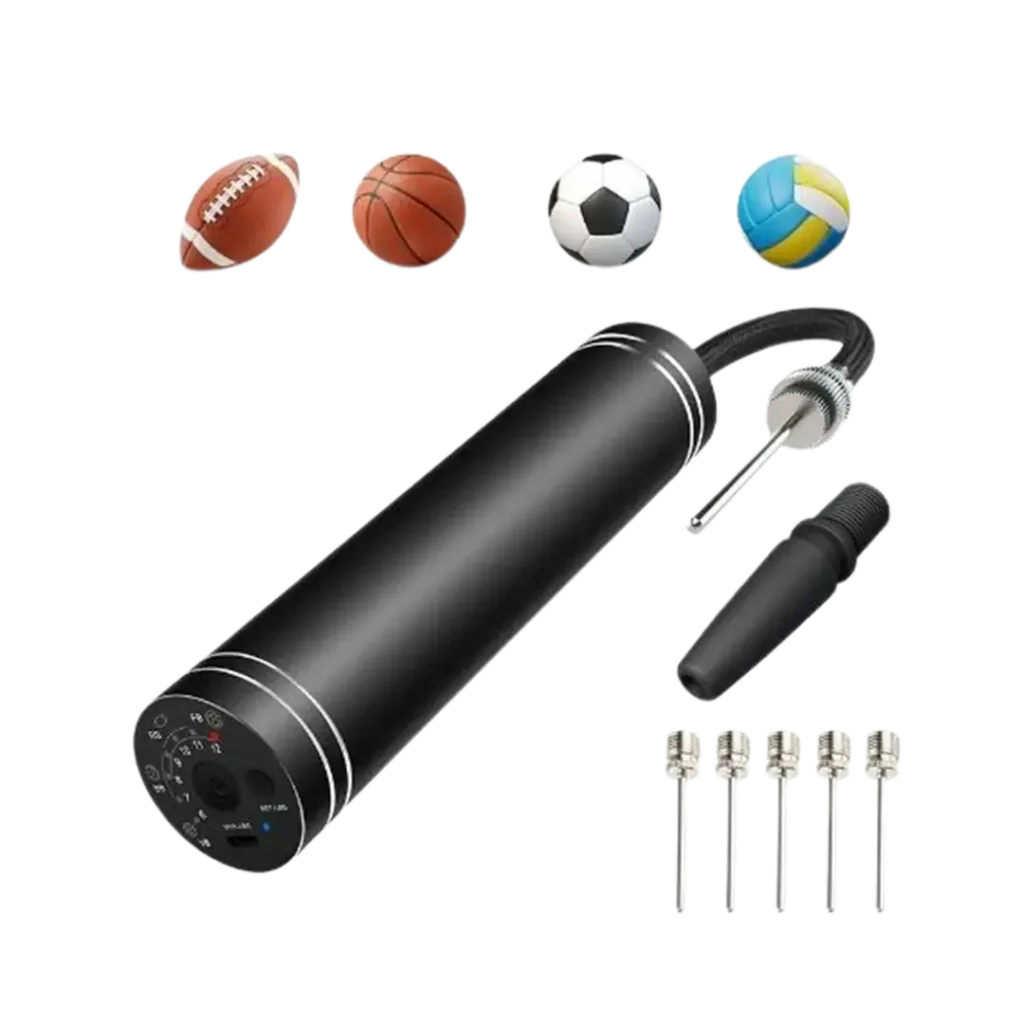 The Morpilot Ball Pump, a versatile electric pump, comes with multiple nozzle attachments, making it a practical solution for inflating all your sports equipment.
