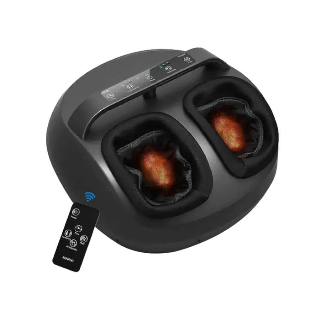 The RENPHO Foot Massager with its deep kneading features aids in promoting circulation and alleviating stress, providing a therapeutic step towards healthier feet.