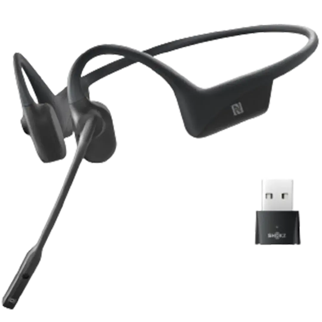 Best bone conduction headphones by Shokz OpenComm UC, featuring a high-quality microphone for crystal clear calls while on the move.