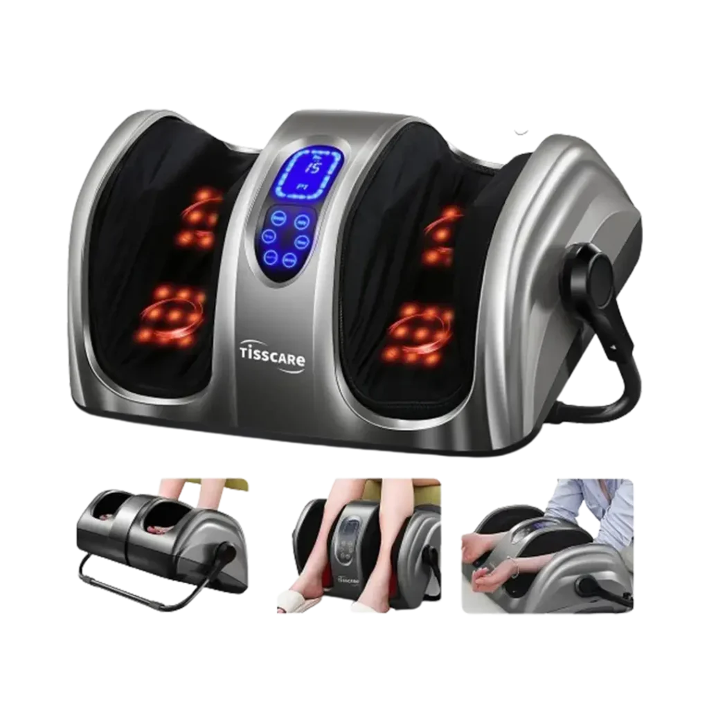 The TISSCARE Foot Massager is a frontrunner in promoting leg and foot circulation, offering customizable massage settings for maximum comfort and effectiveness.