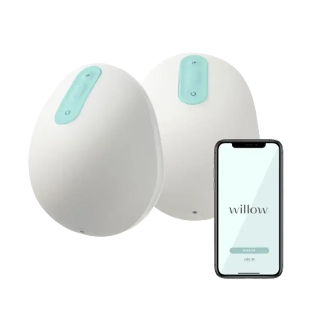 The Willow 3.0 breast pump, as seen in this image, is one of the best affordable wearable breast pumps, featuring a smart and sleek design for the utmost in pumping discretion and efficiency.